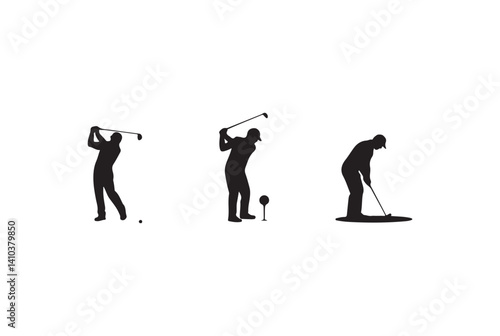 Golfers in Action: Three Silhouette Styles
