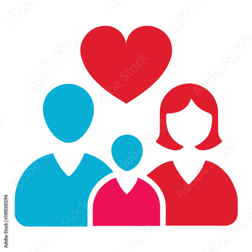 vector family love icons on a clean white background