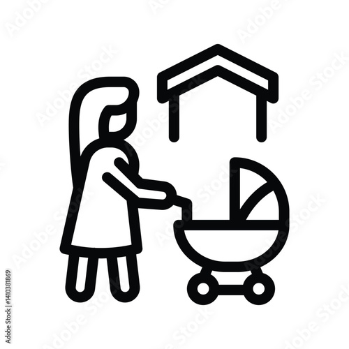 7 parental leave line icon illustration vector graphic