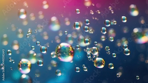 Wallpaper Mural A vibrant image featuring translucent bubbles floating against a soft blue background Torontodigital.ca