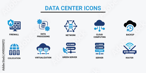 All-in-One Data Center Vector Icons