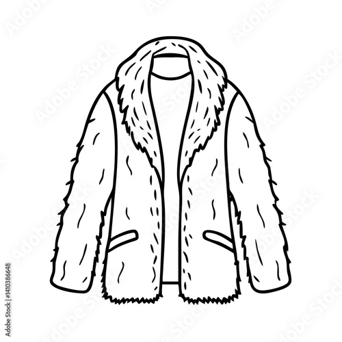 faux fur coat icon, faux fur coat vector illustration-simple illustration of faux fur coat, perfect for faux fur coat logos and icons