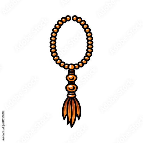 Amber Tasbih Beads Islamic Prayer Beads Illustration