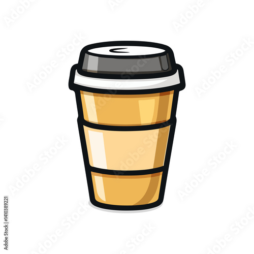 Take Away Coffee Cup  A Vector Illustration of a Disposable Coffee Cup