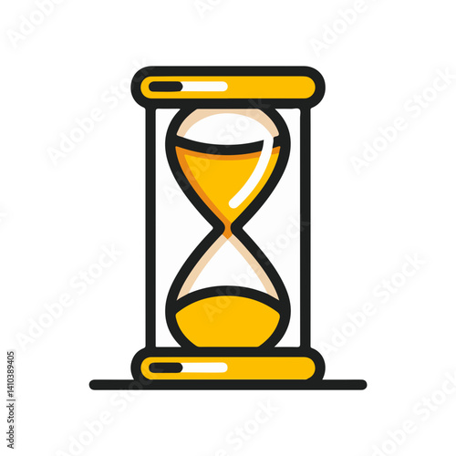 Vintage Hourglass Icon Time Management, Deadline, and History Symbol