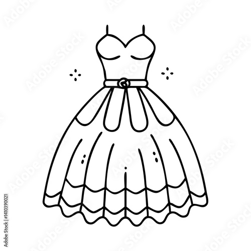 tulle dress icon, tulle dress vector illustration-simple illustration of tulle dress, perfect for tulle dress logos and icons