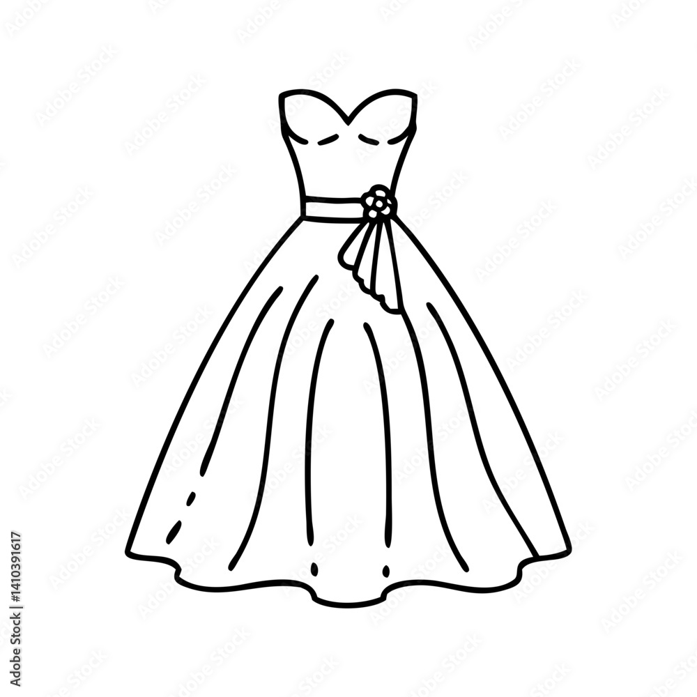 Fototapeta premium ball gown icon, ball gown vector illustration-simple illustration of ball gown, perfect for ball gown logos and icons
