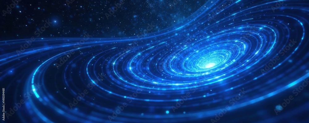 Vortex blue lines swirling in a dark space , blue, cosmic, vortex Vortex blue lines swirling in a dark space , blue, cosmic, vortex