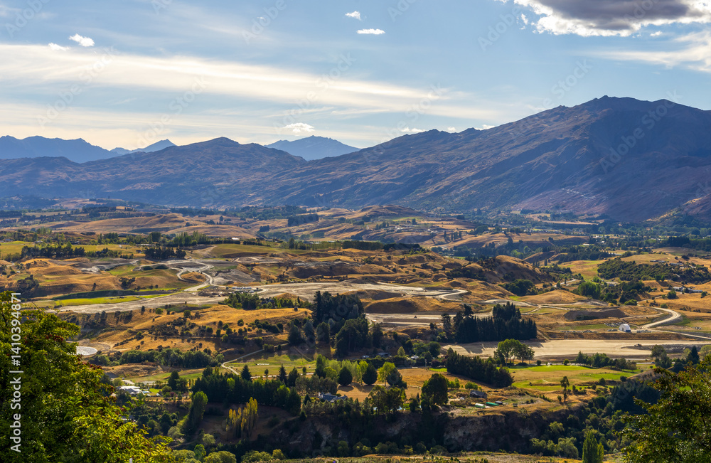 Scenic View from Arrow Junction Lookout Point, near Queenstown, South Island, New Zealand