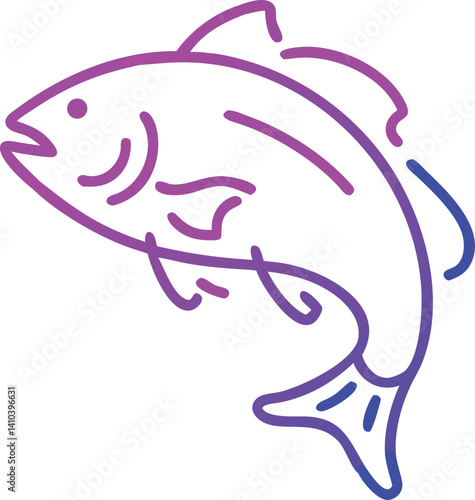 Trout fish, one line art on white background rainbow trout fish engraving A detailed trout fish coloring page A Trout fish line art vector Trout Ocean and River Fish Line Icon Set