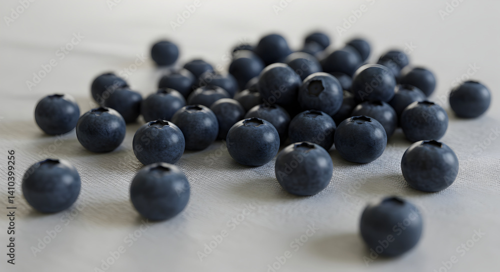 Fresh Blueberries Displayed On A Textured Light Surface, Healthy Eating Concept Fresh Blueberries Displayed On A Textured Light Surface, Healthy Eating Concept