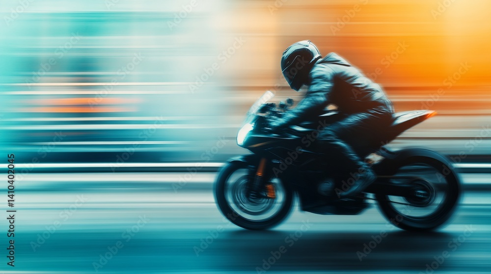 A man is riding a motorcycle on a wet road