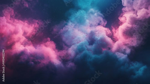 Obraz na płótnie a colorful sky with clouds and stars w salonie