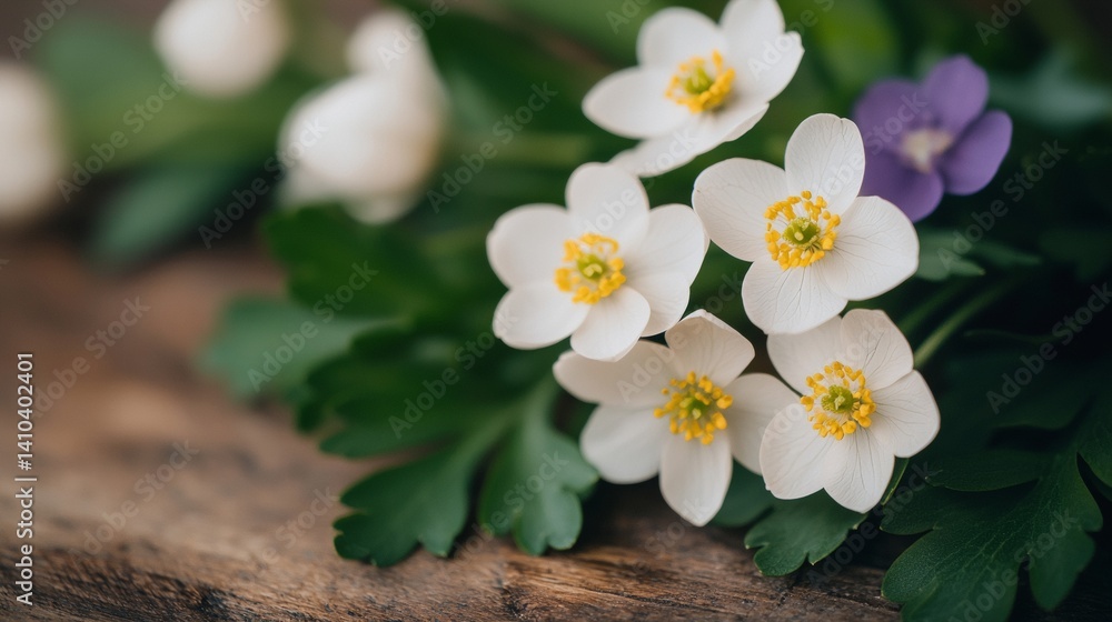 a bunch of white flowers sitting on top of a wooden table