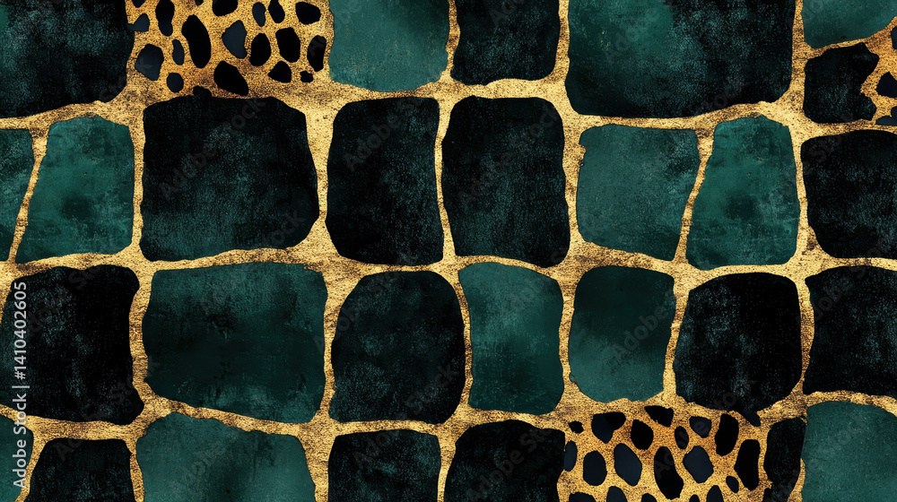 The intricate texture of a stone with golden and green hues