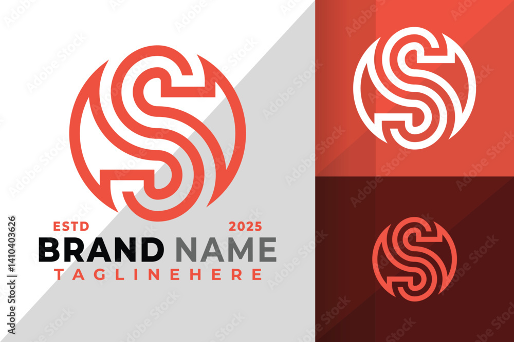 Letter S Circle Linear Logo Icon Vector Design Illustration Letter S Circle Linear Logo Icon Vector Design Illustration