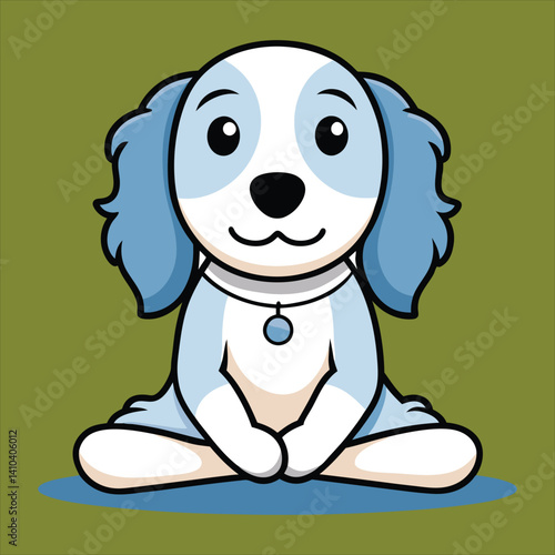 Cute  English Setter  Baby  Meditation Yoga