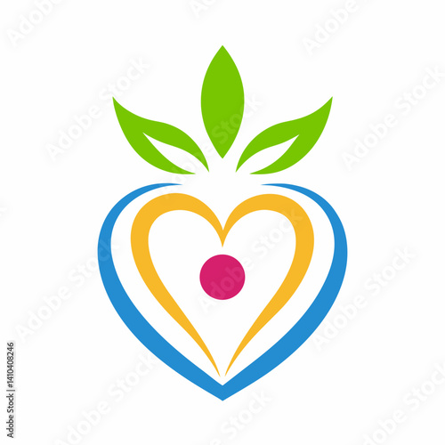 heart with apple