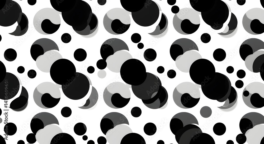 Seamless Polka Dot Pattern in Black and White Seamless Polka Dot Pattern in Black and White