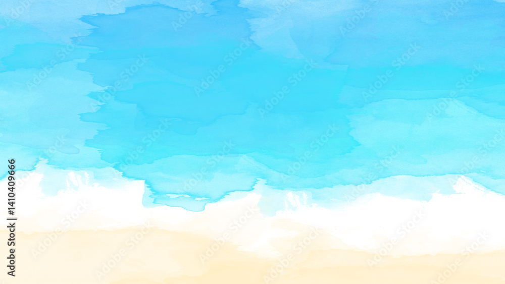 Fototapeta premium Watercolor blue sky and clouds background