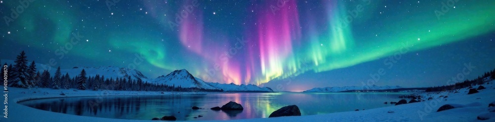 Shimmering aurora borealis dances across a dark canvas, holographic, aurora, borealis Shimmering aurora borealis dances across a dark canvas, holographic, aurora, borealis