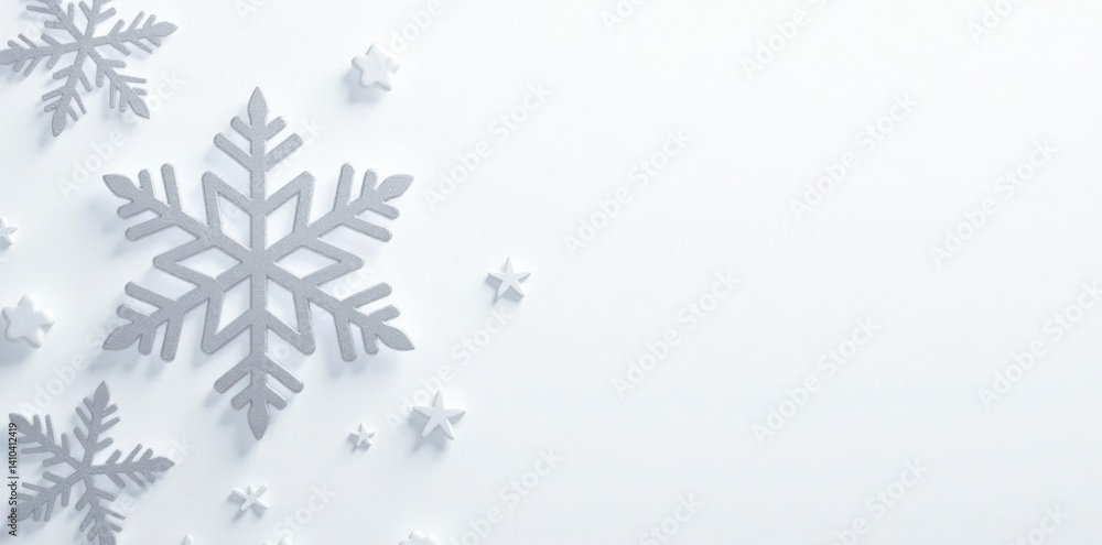Delicate Snowflake Pattern on White Background , borders, blue Delicate Snowflake Pattern on White Background , borders, blue