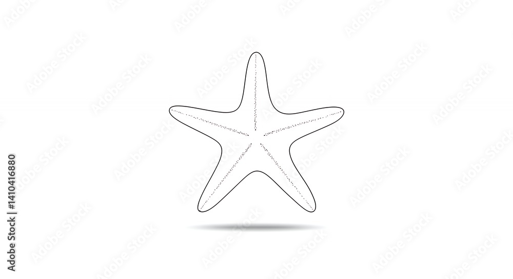 Obraz premium Simple white starfish illustration