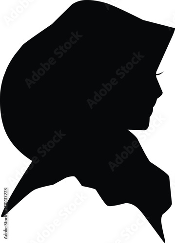 hijab style standing style vector illustration design silhouette