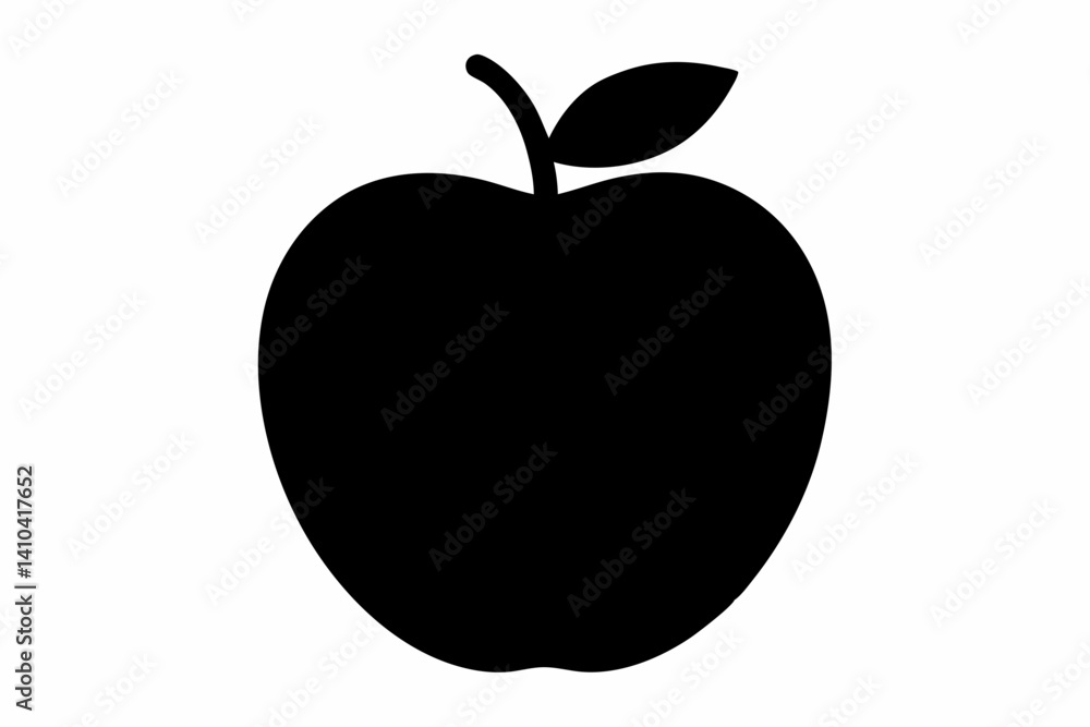 Apple silhouette black vector Apple silhouette black vector