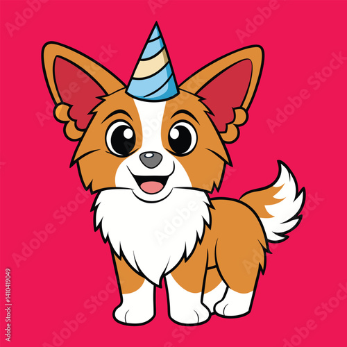 Cute Papillon Birthday Cartoon 