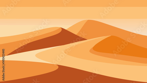  sand dunes with minimalist shading and warm tones
