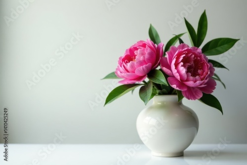 Wallpaper Mural Elegant peony and leaf combination in a classical vase, peony, natural Torontodigital.ca