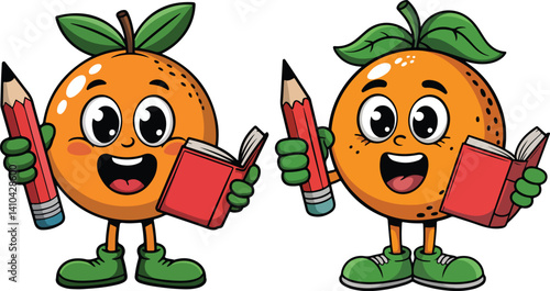 Cartoon Orange Fruit Vector