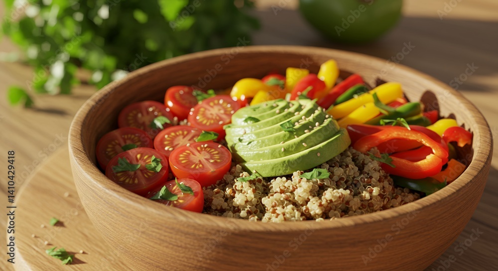 Healthy Salad Bowl with Quinoa, Avocado and Cherry Tomatoes Healthy Salad Bowl with Quinoa, Avocado and Cherry Tomatoes