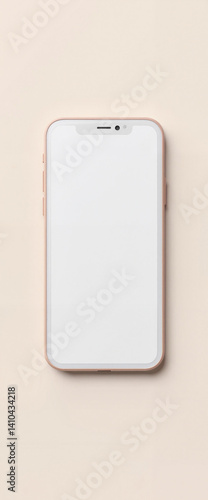 Sleek smartphone mockup on neutral background, modern design concept