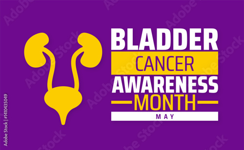 Bladder Cancer Awareness Month background banner or poster design template. observed every year in May. Holiday concept. Use to any Template, card, poster, placard, template.