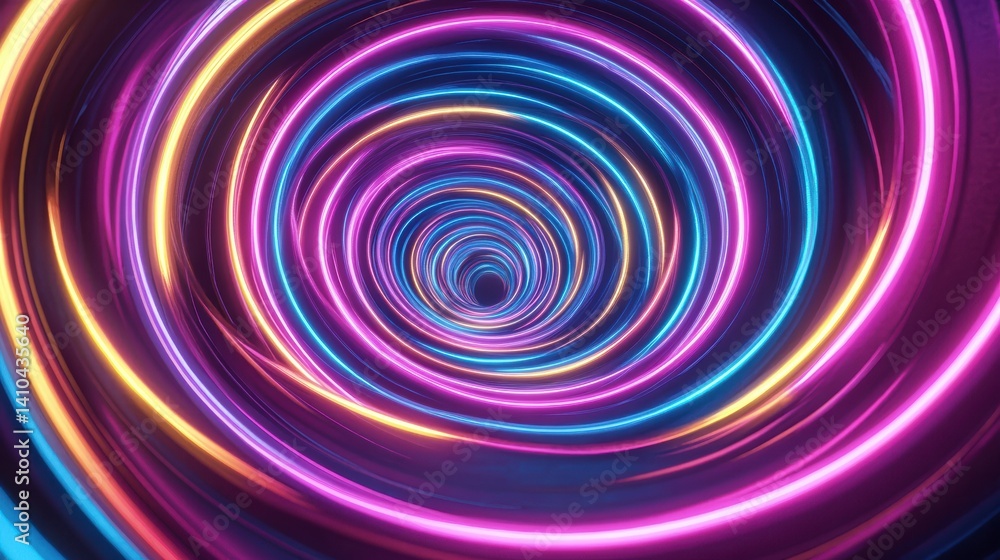 A mesmerizing spiral of neon lights, with colors ranging from pink to blue, creating a captivating visual effect. A mesmerizing spiral of neon lights, with colors ranging from pink to blue, creating a captivating visual effect.