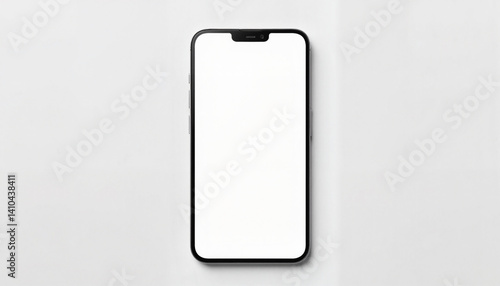 Smartphone mockup with blank screen on clean background, creative design