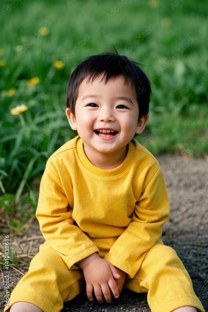 arafed asian baby sitting on the ground smiling at the camera arafed asian baby sitting on the ground smiling at the camera