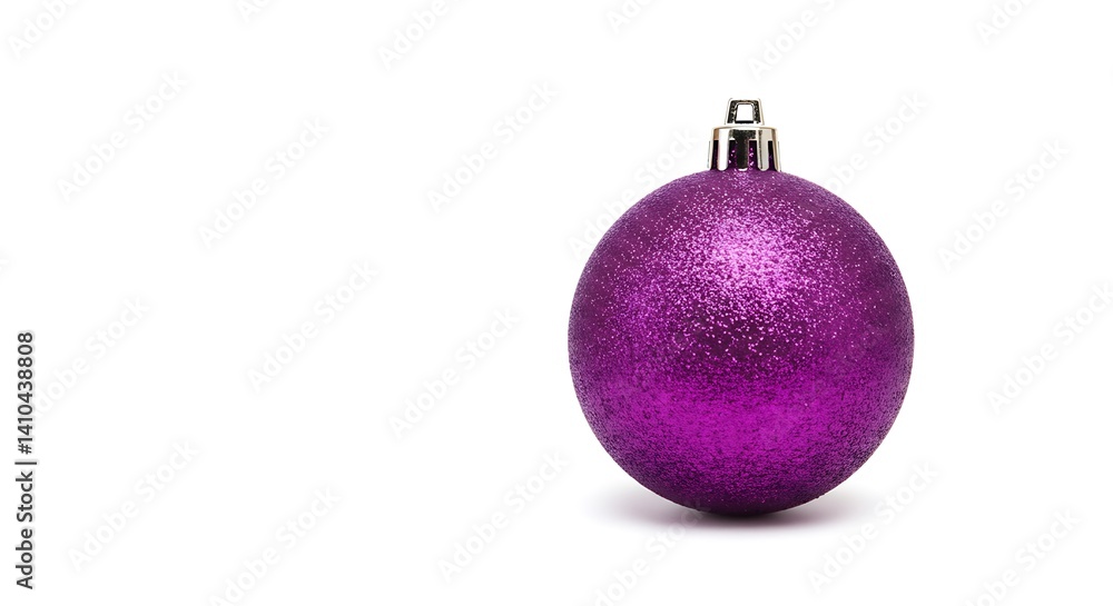 Obraz premium Christmas ball with glitter on white background