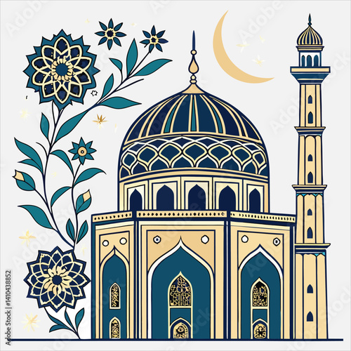  a luxurious islamic dome and mihrab pattern design
