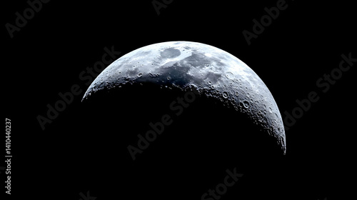 Crescent Moon Against Dark Night Sky