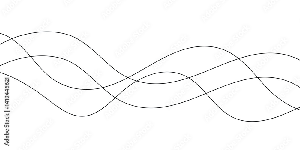 simple black wave thin line design. simple black wave thin line design.