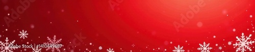 Minimalist Christmas illustration featuring small snowflakes in red gradient background, Minimalist Art, Holiday, Frosty