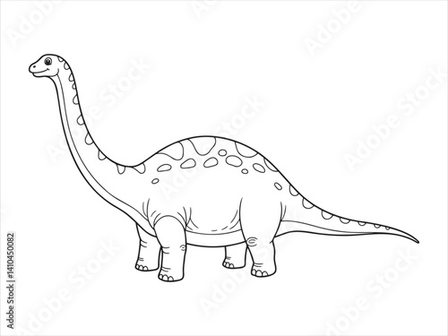 Diplodocus dinosaur coloring page line art  