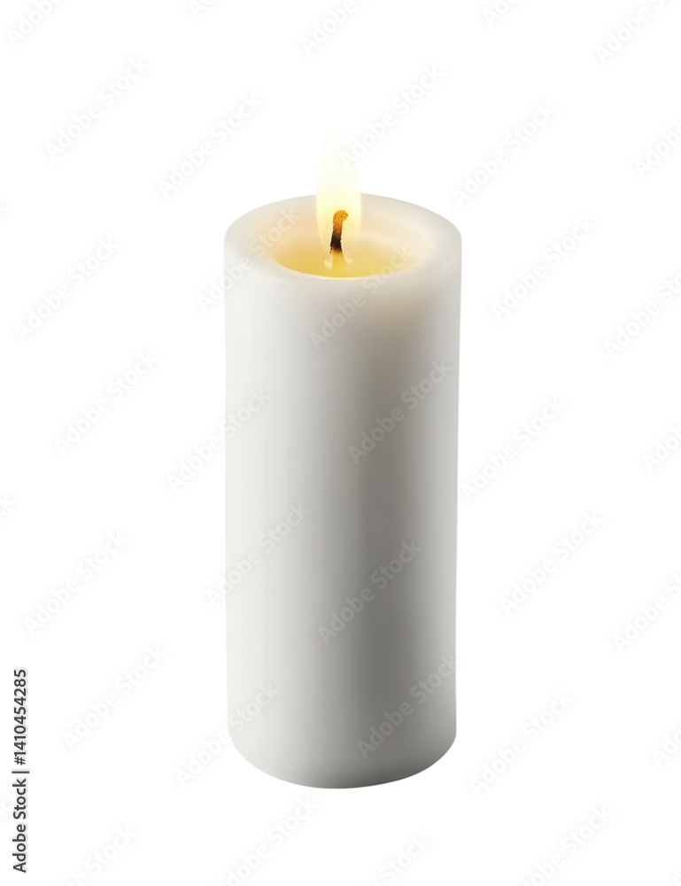 White candle burning on Png Format and Transparent Background White candle burning on Png Format and Transparent Background
