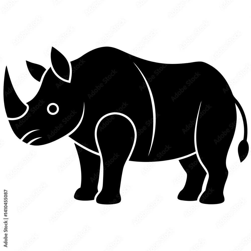 Fototapeta premium Animal Rhinoceros silhouette vector illustrator