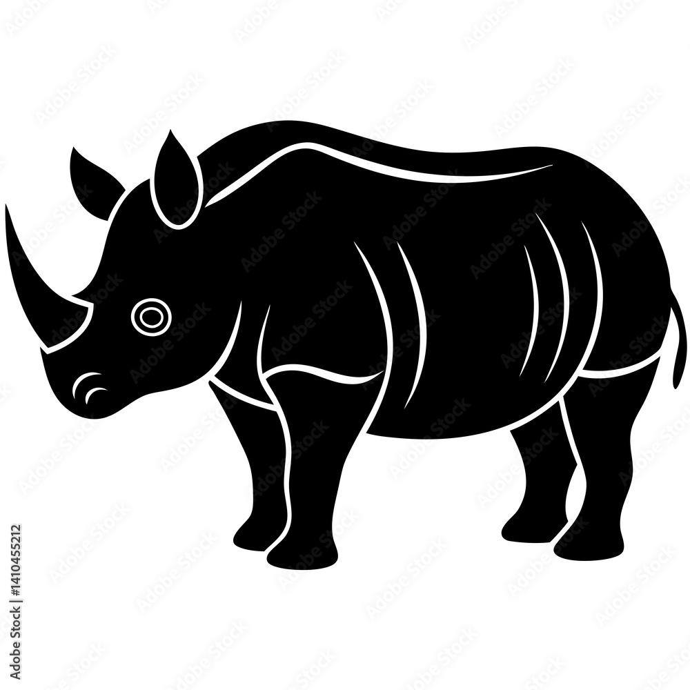 Fototapeta premium Animal Rhinoceros silhouette vector illustrator