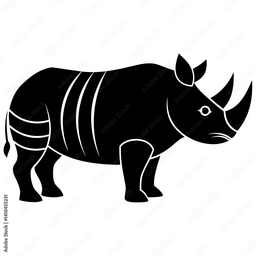 Fototapeta premium Animal Rhinoceros silhouette vector illustrator