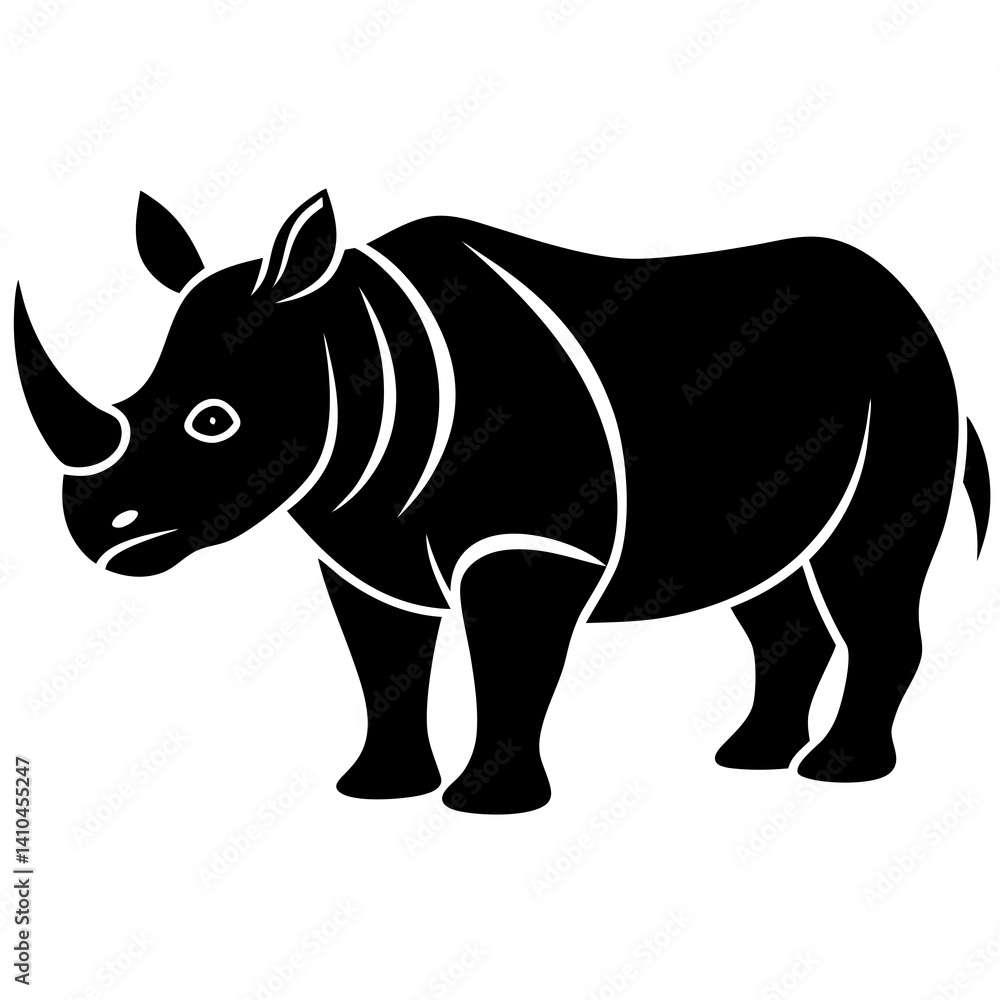 Animal Rhinoceros silhouette vector illustrator Animal Rhinoceros silhouette vector illustrator
